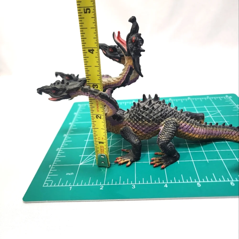 Hydra Multi-Headed Dragon Figurine Black and Tan